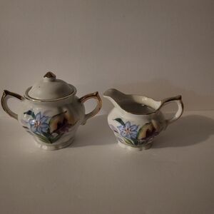 Vintage 1940s porcelain floral tea set